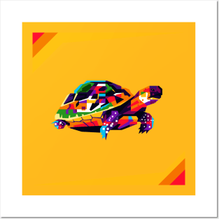 colorful turtles in pop art design Posters and Art